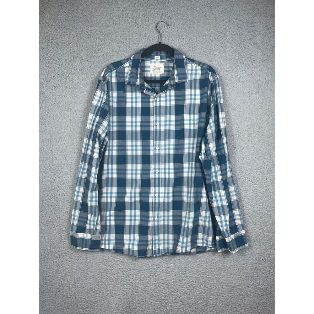 Bixby Men's Regular Blue Plaid Long Sleeve Button Up Shirt Size XL
